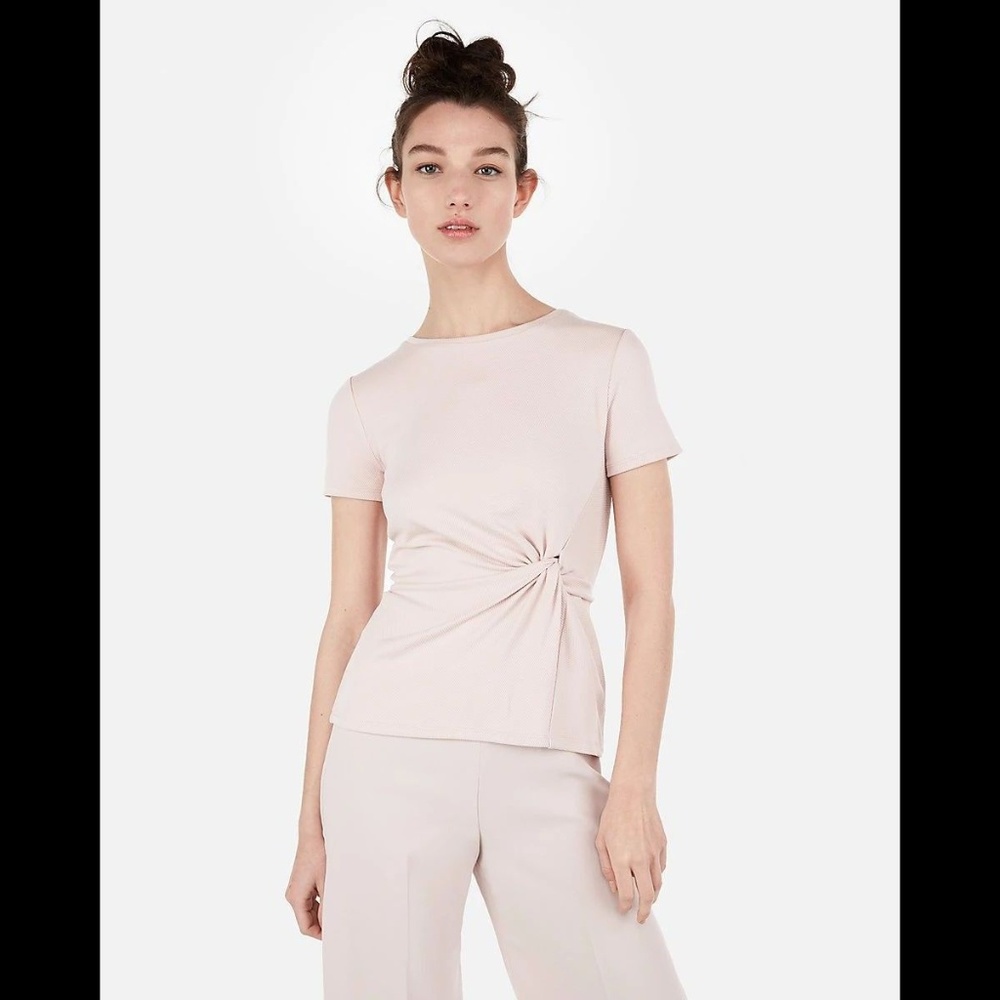 Express Textured Twist Waist Top XS